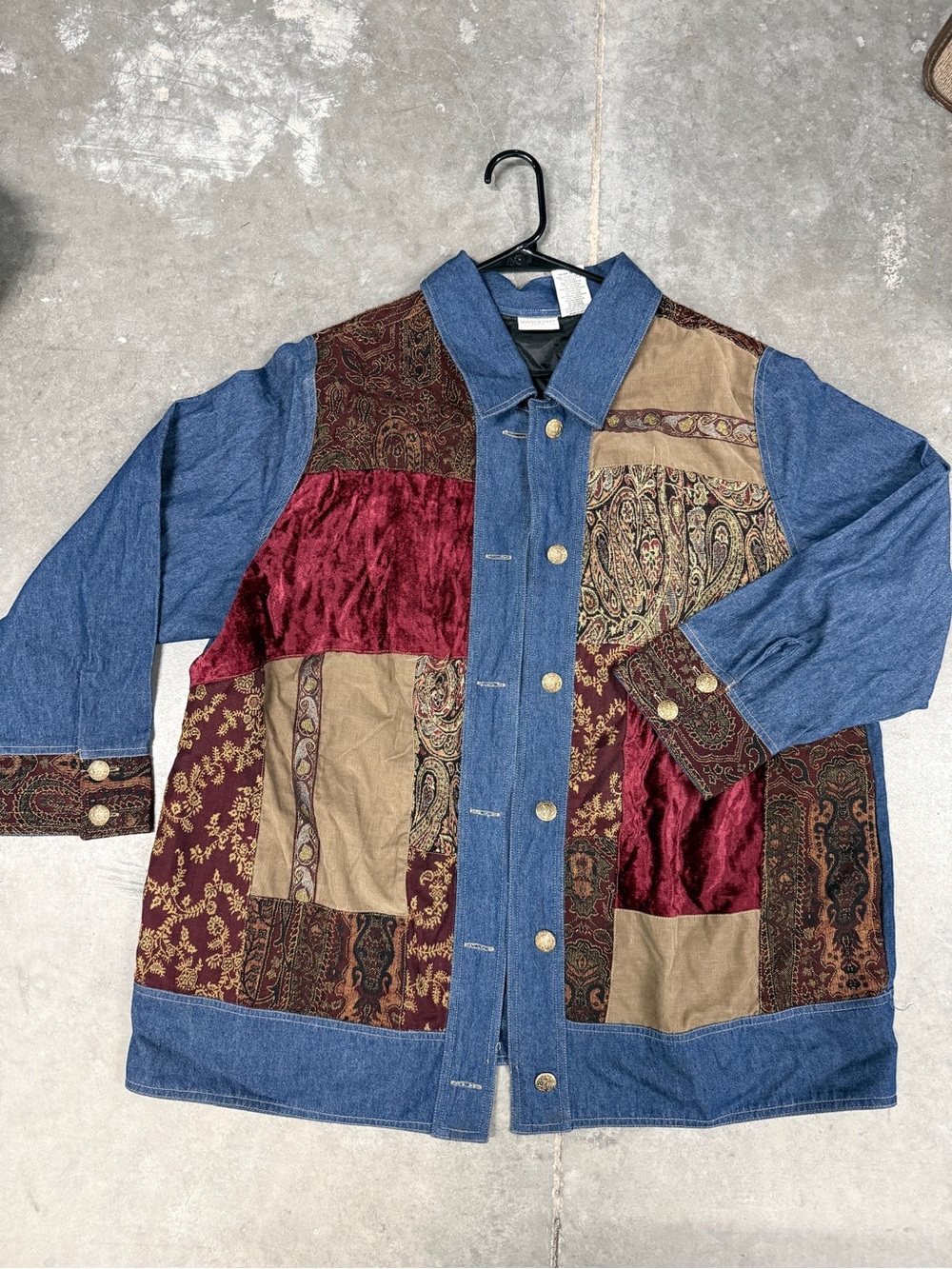 White Stag Denim & Patchwork Jacket - Blue, Brown